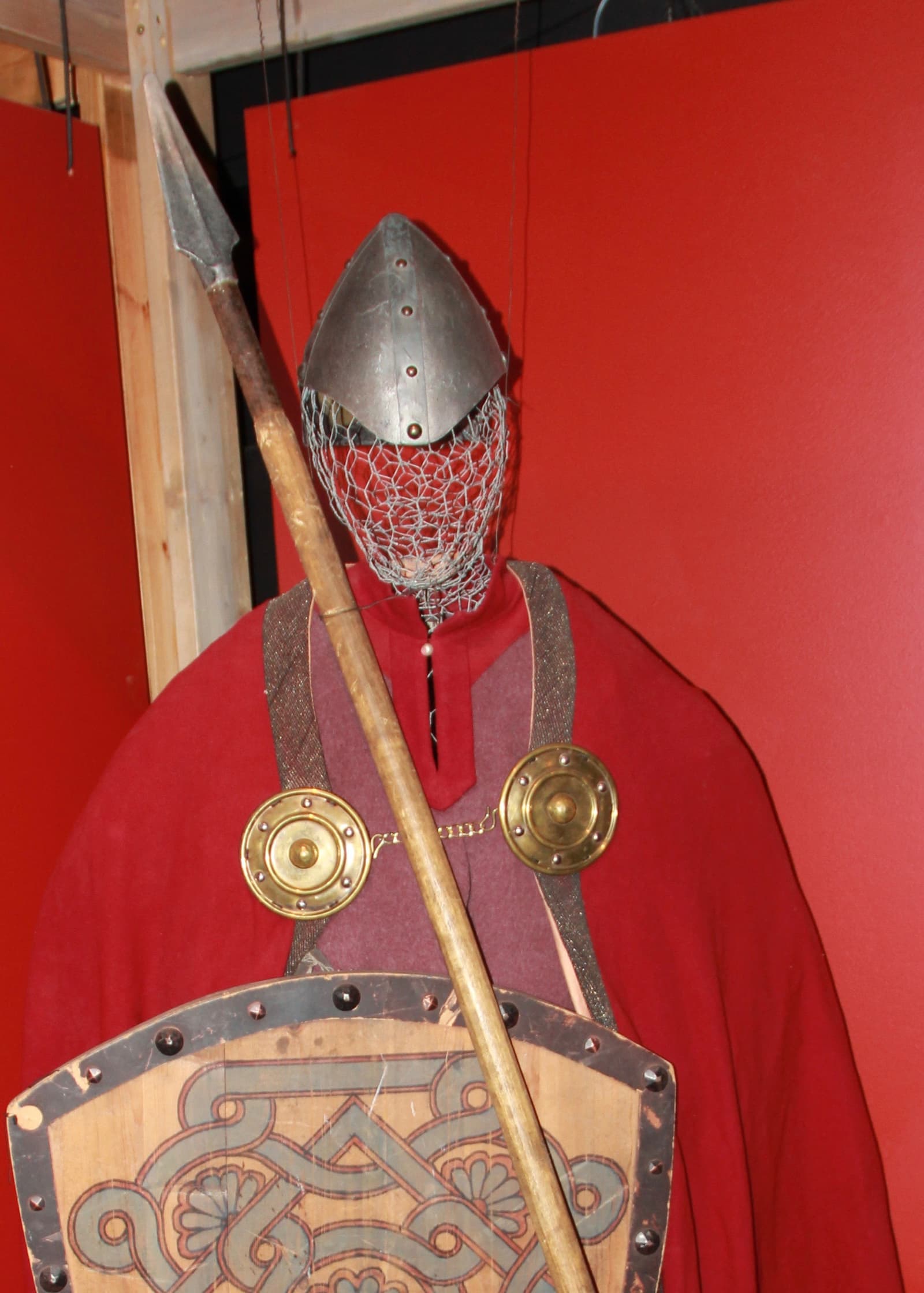 Armor display and exhibition lighting inside the Saga Centre in Hvolsvollur.