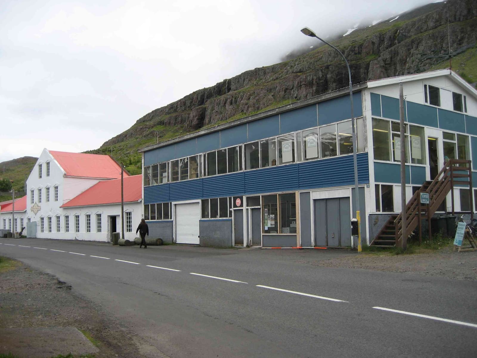 Another pre-2020 view of the museum buildings in Seyðisfjörður before the landslide changed the site.