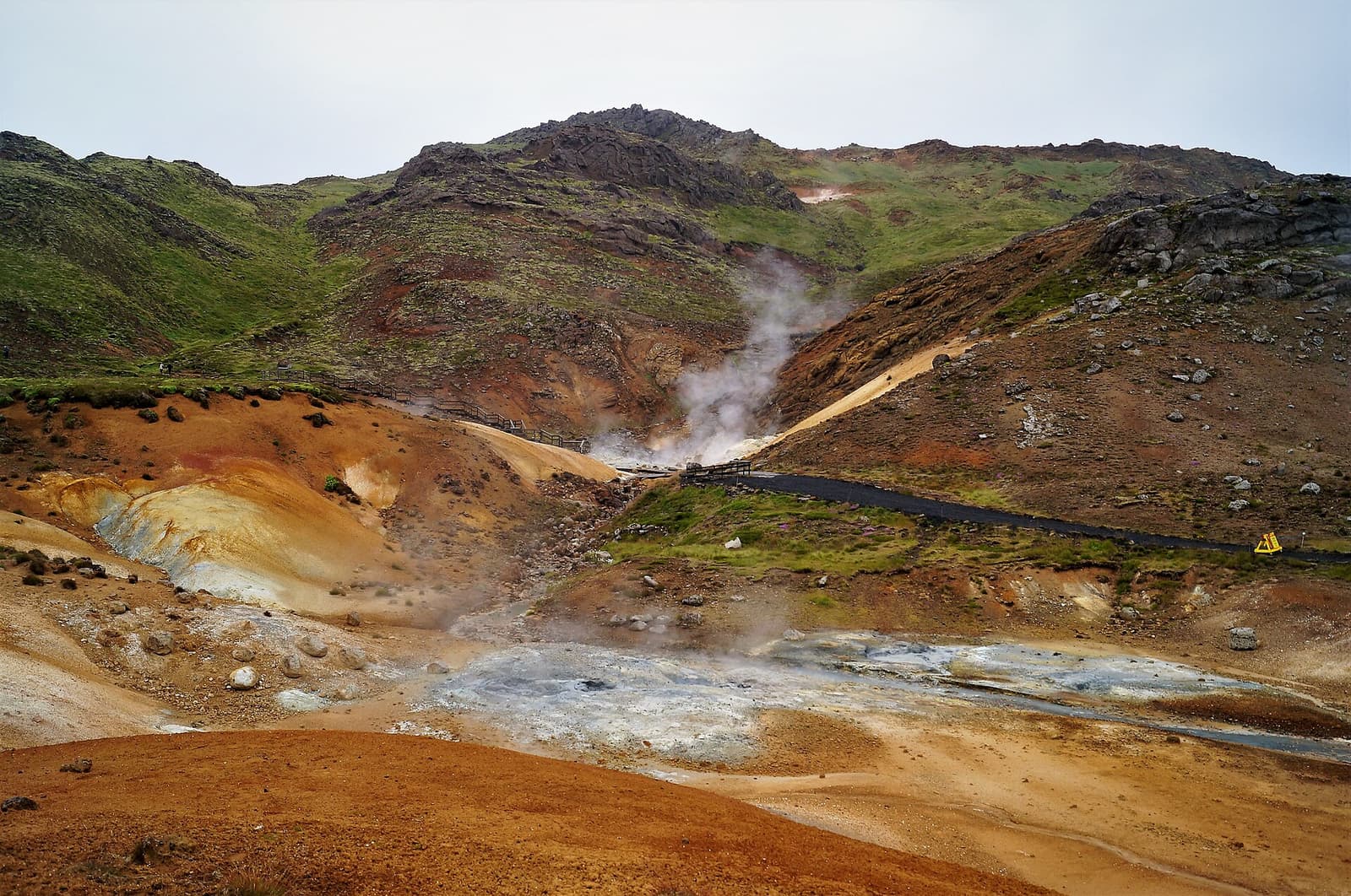 Open volcanic landscape in the Krýsuvík area of the Reykjanes Peninsula.