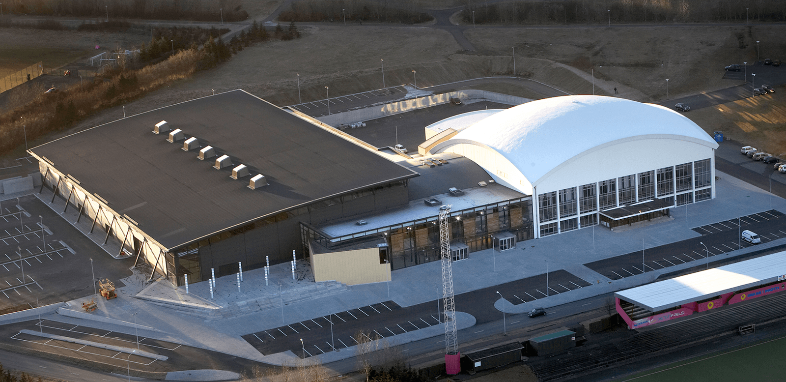 Exterior of Laugardalshöll sports and exhibition hall in Reykjavík