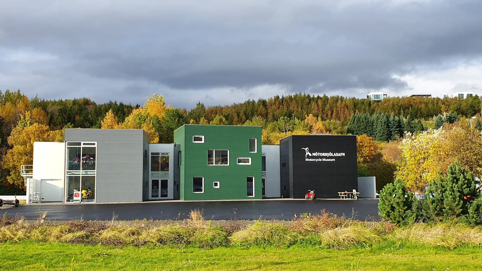 Exterior of the Motorcycle Museum of Iceland in Akureyri.