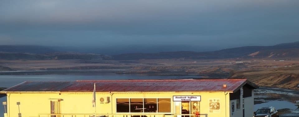 The White-Tailed Eagle Center building in Króksfjarðarnes above Breiðafjörður.