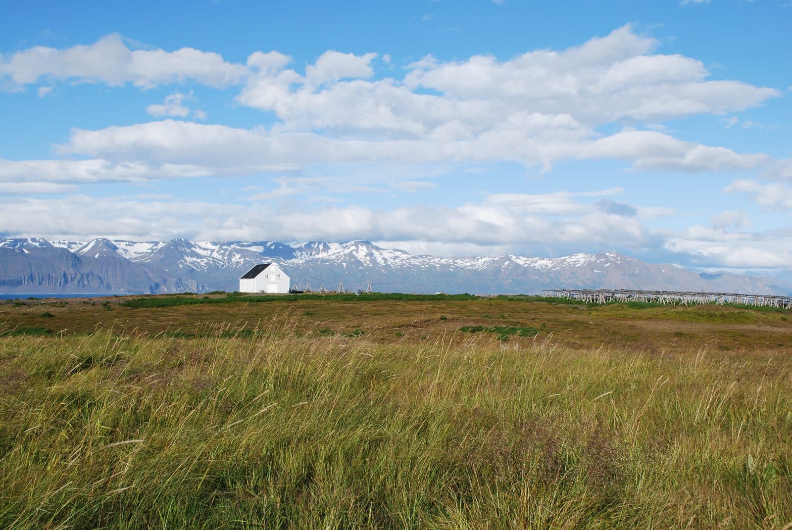 Open lowland landscape near Húsavík south of the Geothermal Goldfish Pond area.