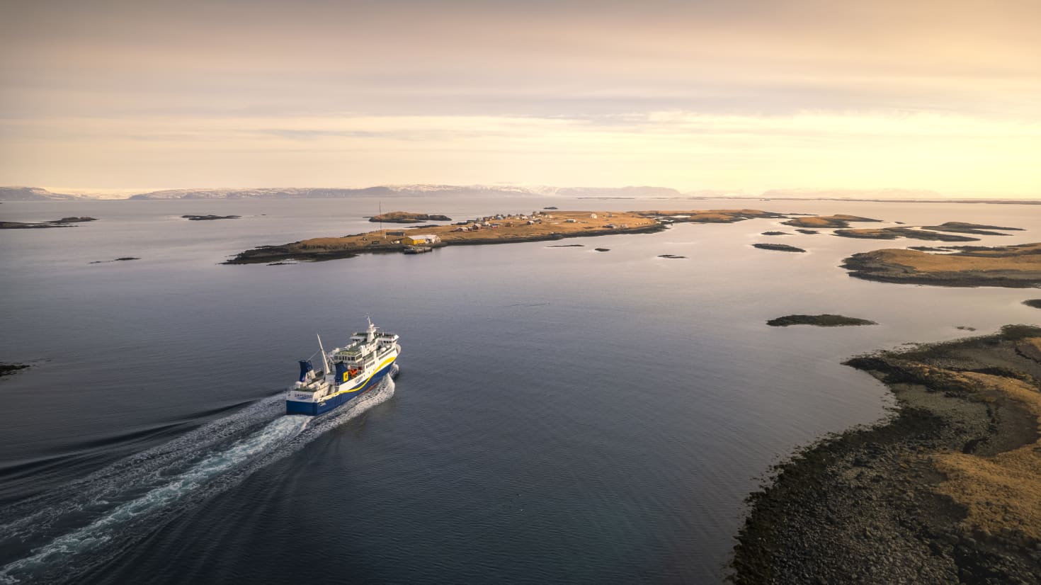 Baldur ferry crossing Breiðafjörður near Flatey on the route to Brjánslækur.