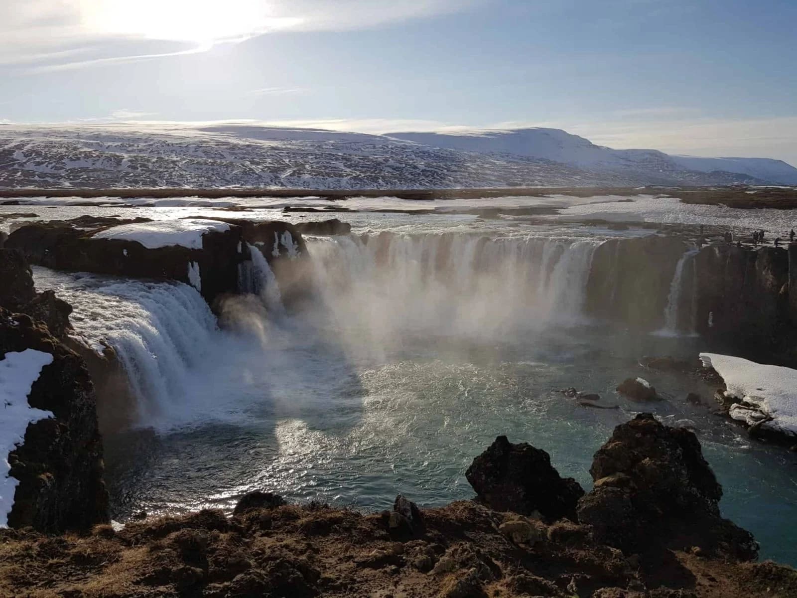 Goðafoss on the Skjálfandafljót river, the main waterfall stop above Geitafoss.
