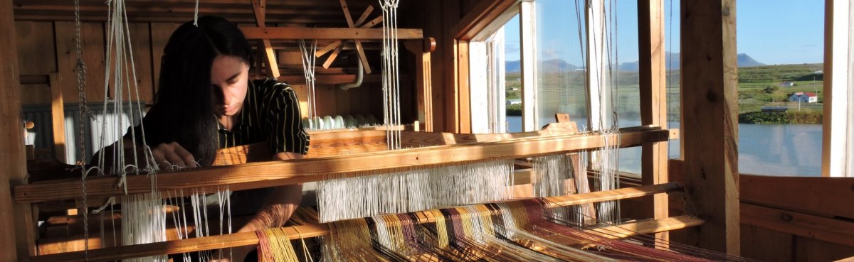 Textile work and materials photographed through the Icelandic Textile Center.