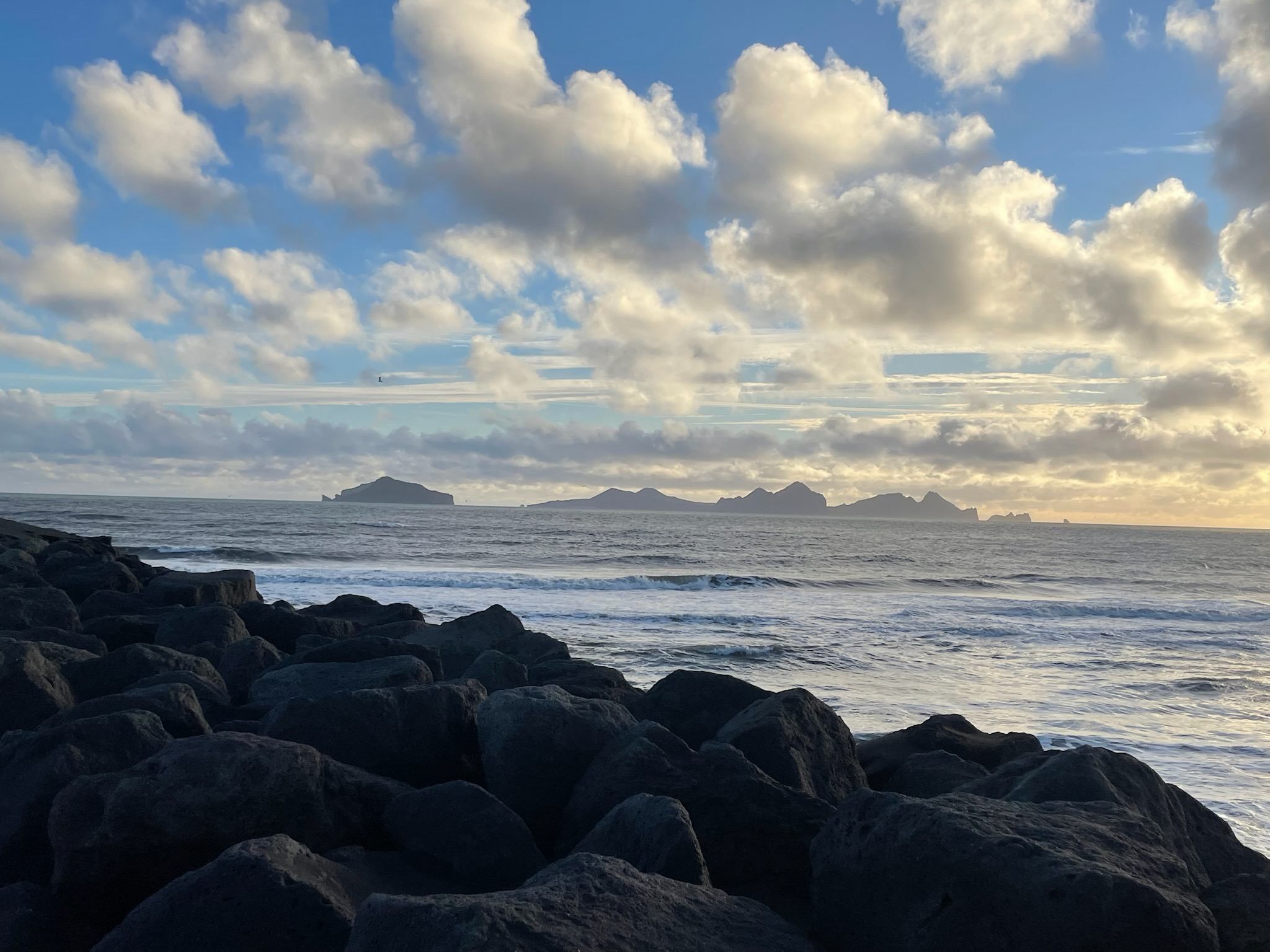Sea and rocky coastline around the Westman Islands near Heimaey