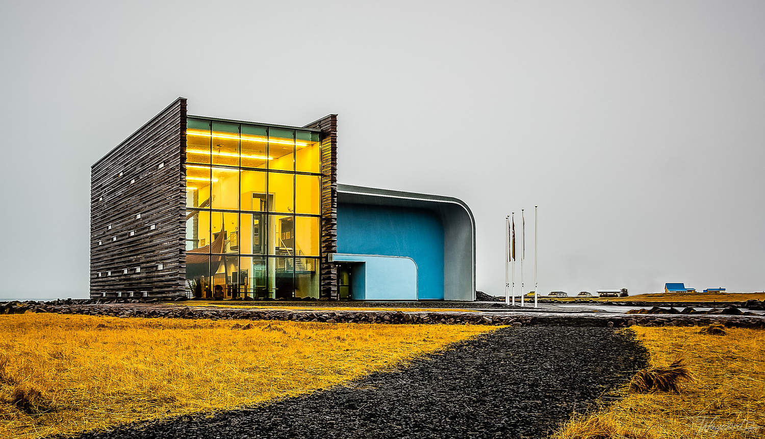 Viking World museum building near Stekkjarkot in Reykjanesbaer.