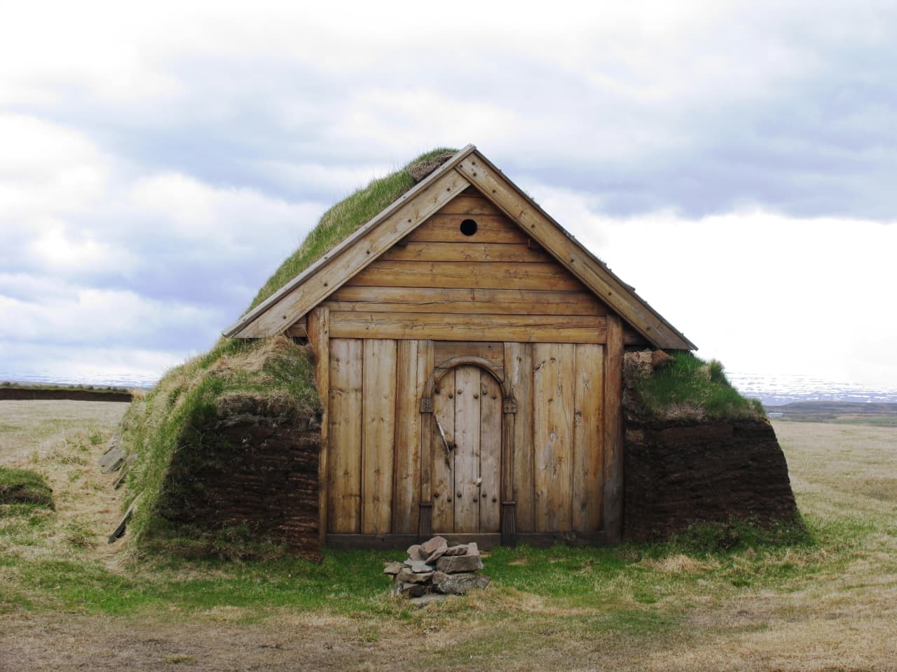 Geirsstaðakirkja turf church standing in open East Iceland farmland near Egilsstaðir.