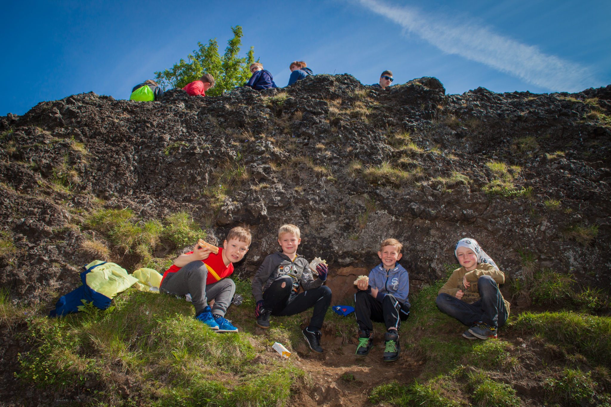 Lava landscape and paths in Hafnarfjörður.