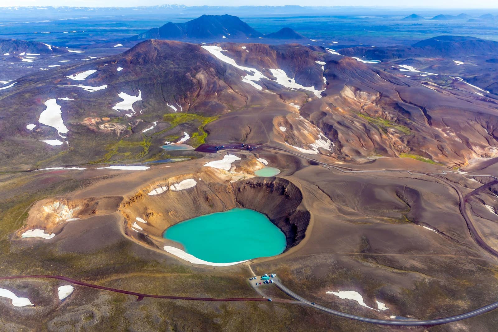 Víti crater lake inside the Krafla volcanic area north of Lake Mývatn.