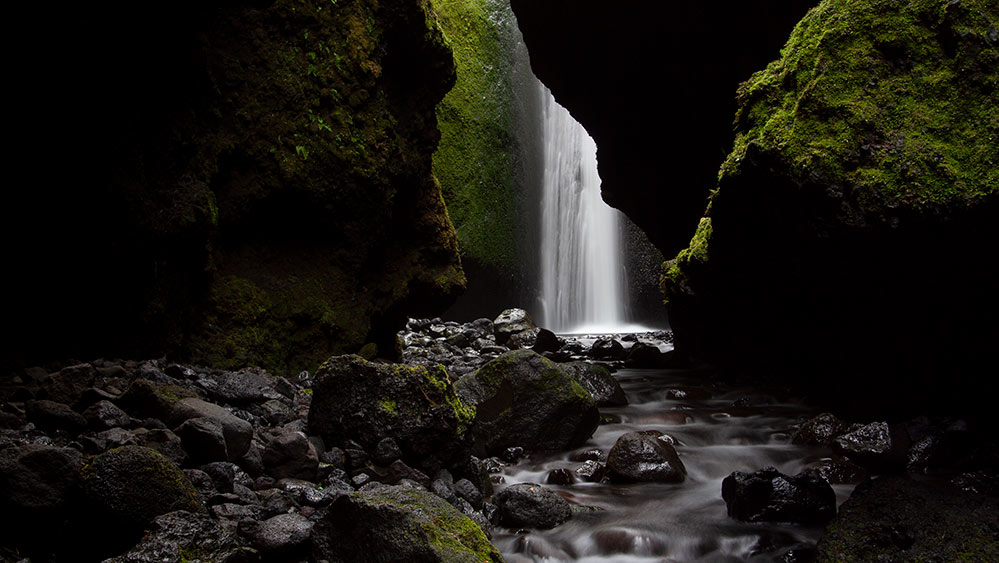 Mossy Nauthúsagil canyon near Eyvindarholt in South Iceland.