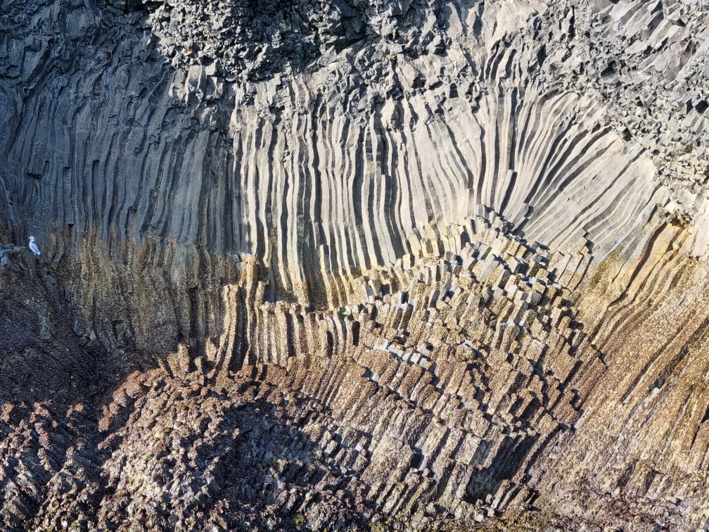 Columnar basalt texture on Reynisdrangar sea stacks