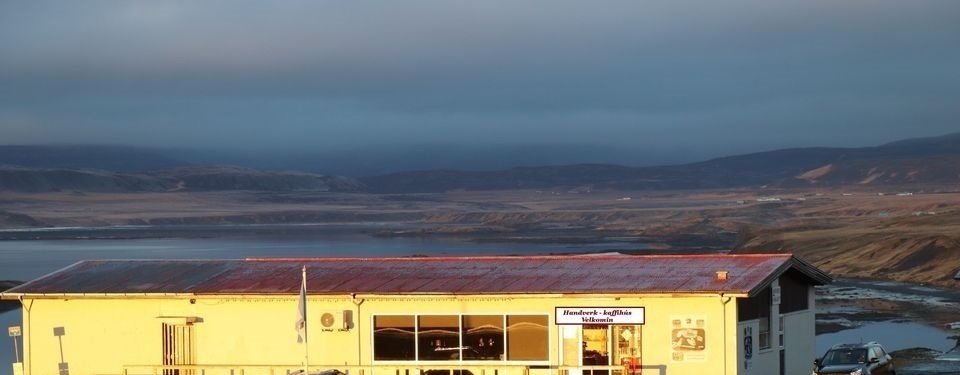 The White-Tailed Eagle Center building in Króksfjarðarnes above Breiðafjörður.